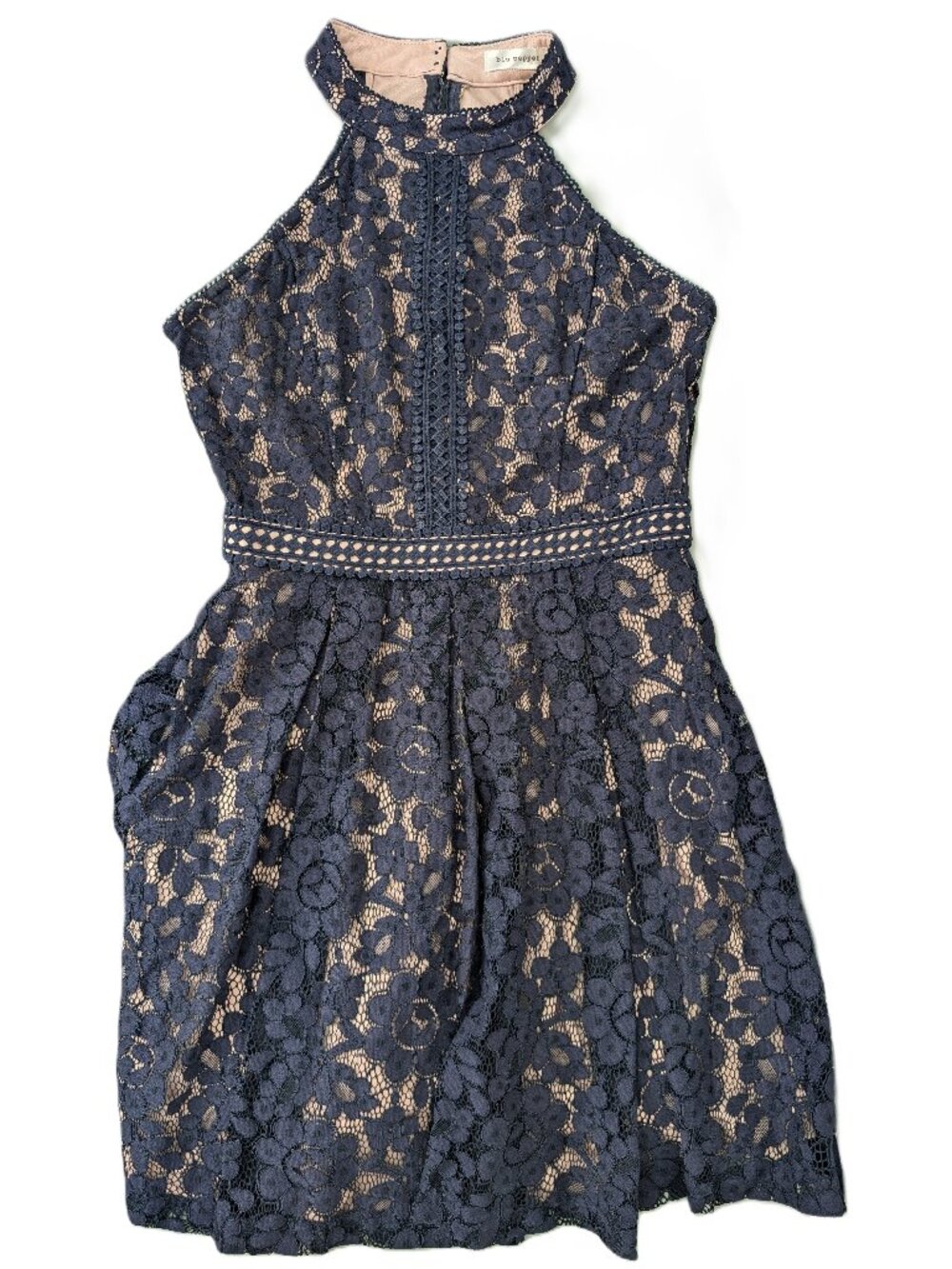 Women's Blu Pepper Floral Overlay Lace Dress - Size small.